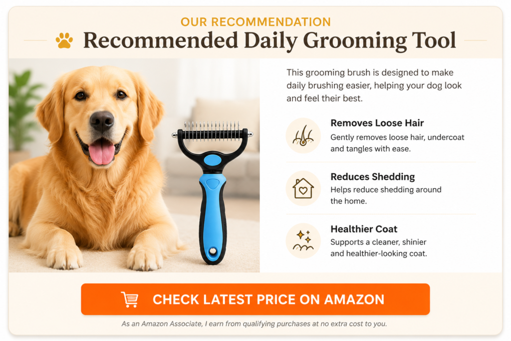 Recommended daily grooming brush for dogs to reduce shedding and support a healthier coat