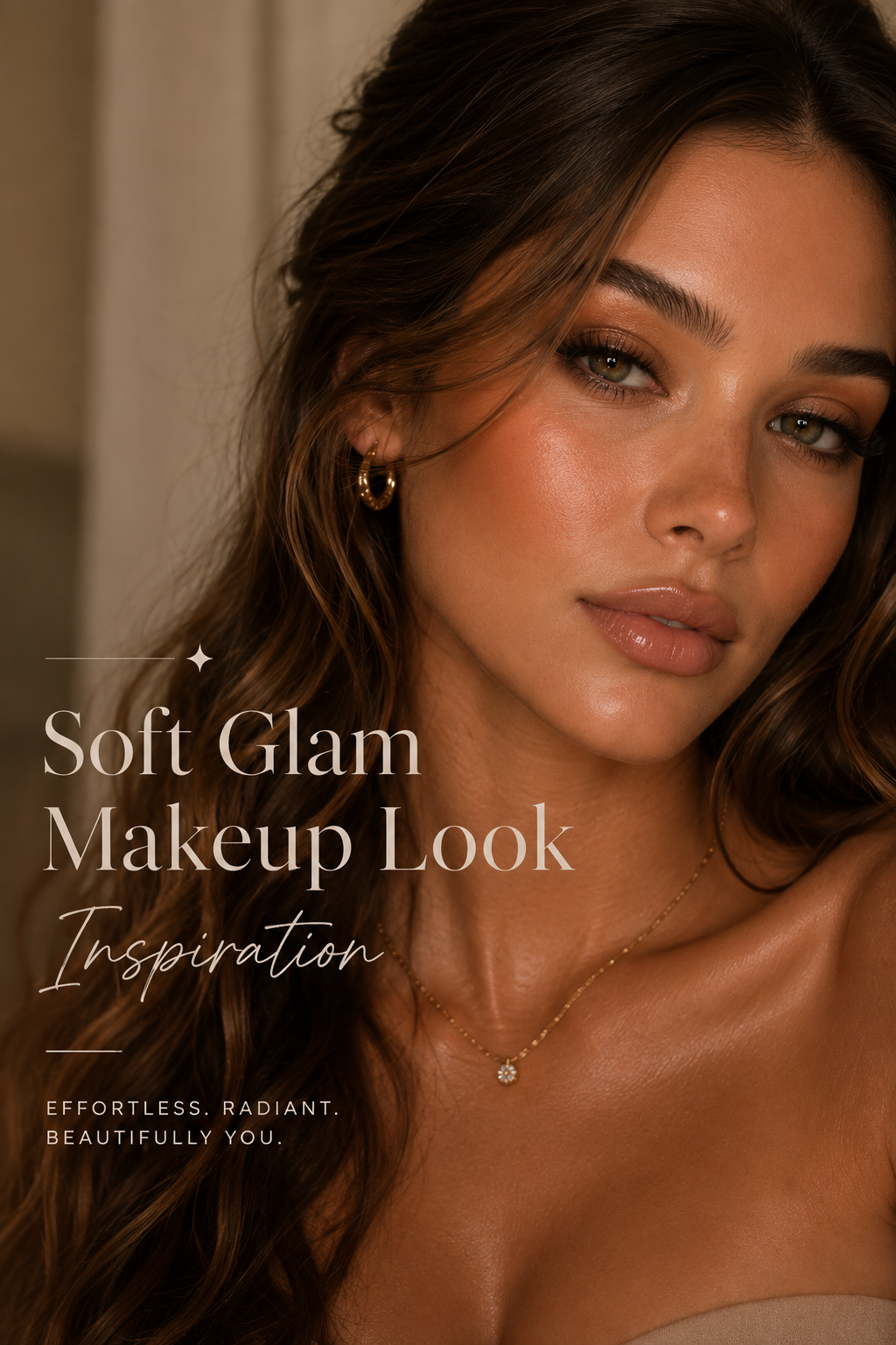 soft glam makeup featured image with glossy lips and glowing skin