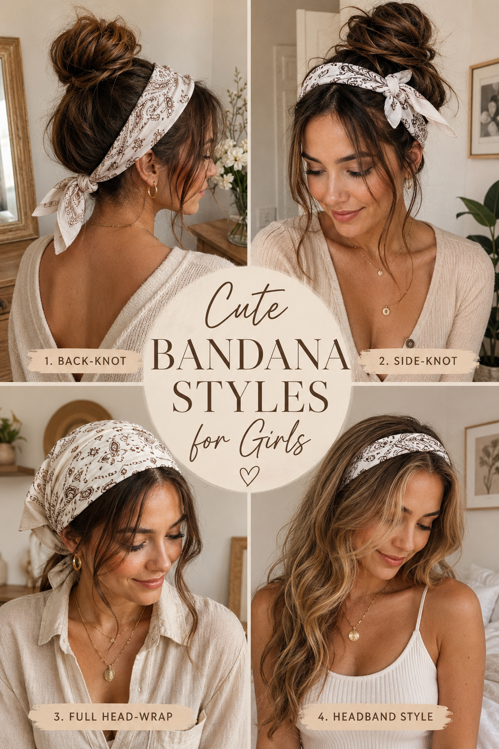 cute bandana hairstyles for girls with trendy Pinterest fashion inspiration