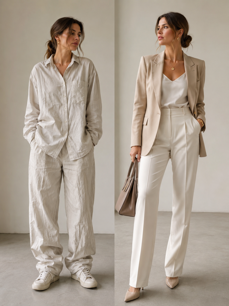 elegant tailoring compared to poor fitting outfit