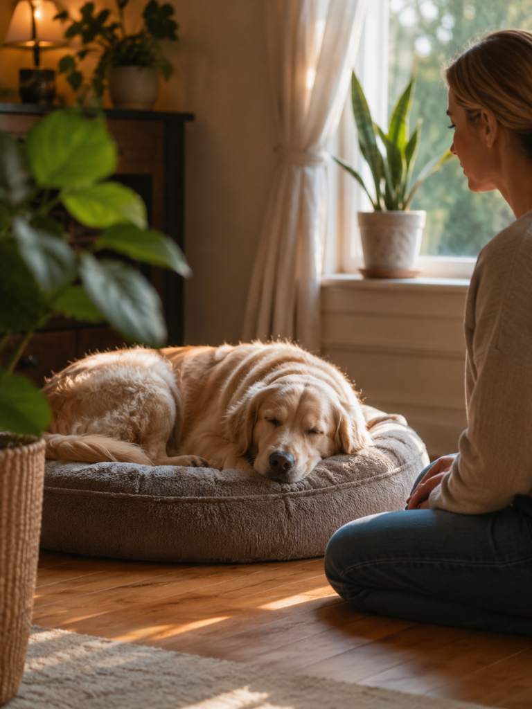 dog enjoying personal space and relaxation time