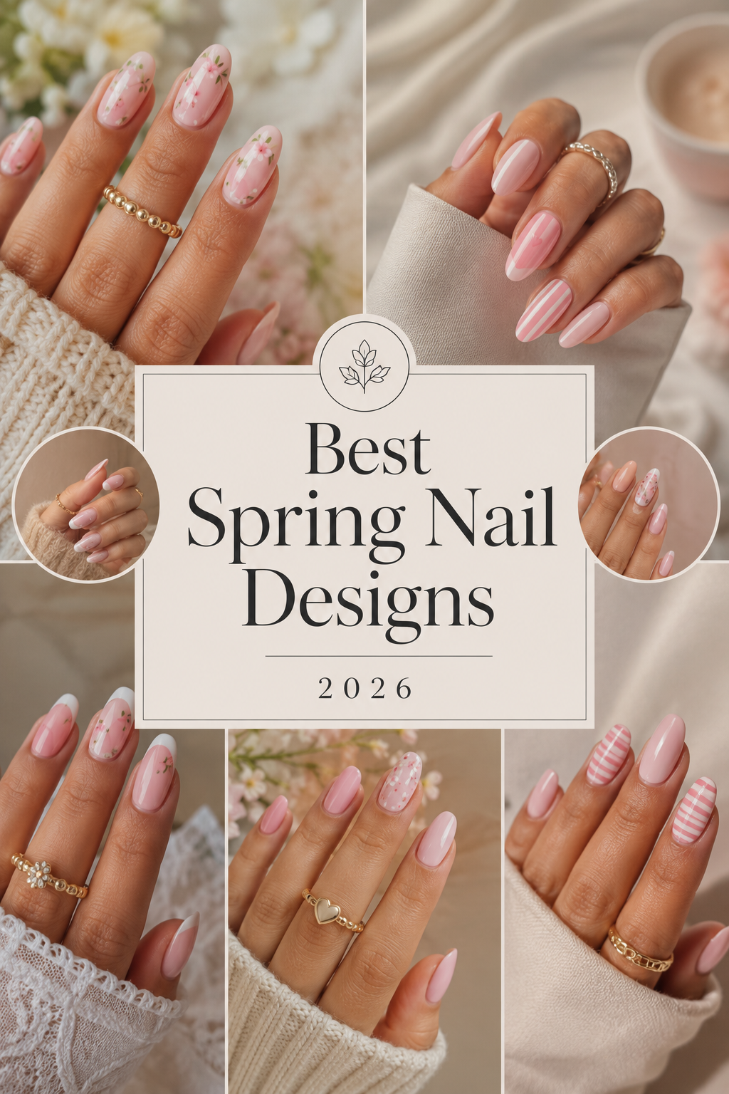 classy spring nail designs 2026 with soft pink feminine nails