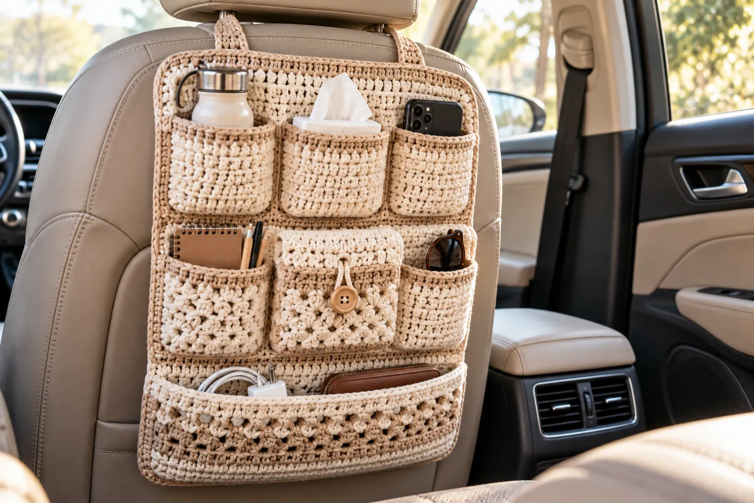 10 Crochet Car Organizer Free Patterns