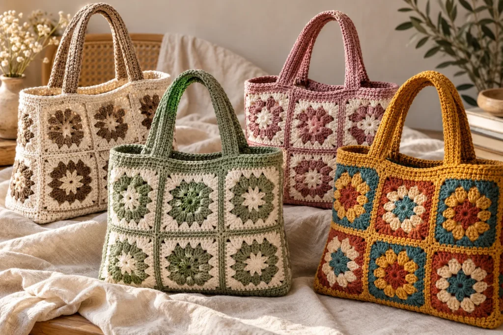 Crochet Granny Square Bag Ideas